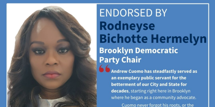 Brooklyn Democratic Leader Rodneyse Bichotte Hermelyn Endorses Andrew Cuomo for Mayor
